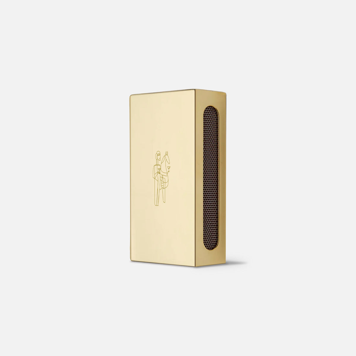 Woman with Horse - Matchbox  - Polished Brass